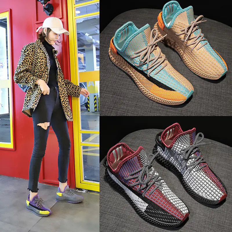 utumn/Winter Knit Women's Casual Sports Shoes