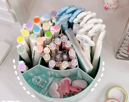 Large Capacity Rotating Pen Holder for Desk Organizer