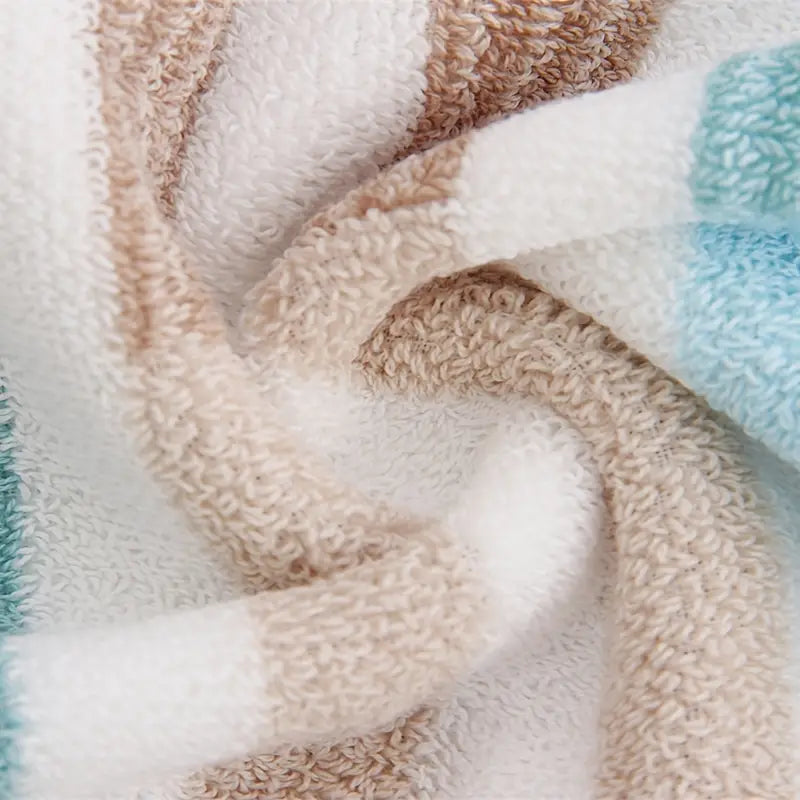 Thick Cotton Geometric Striped Face Wash Towel (1pc)