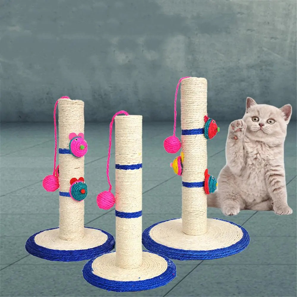 Cat Scratching Post with Round Base and Toy Ball