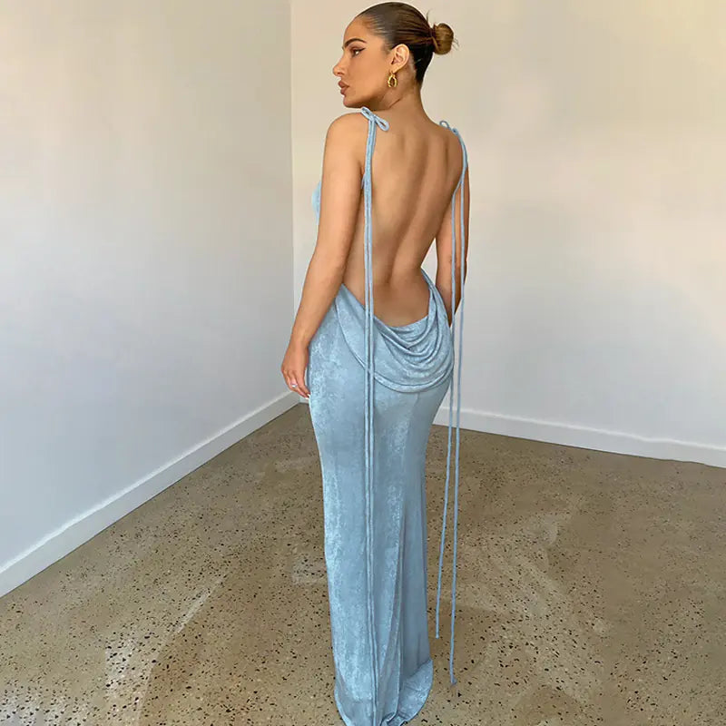 Fashion Sexy Backless Maxi Dress