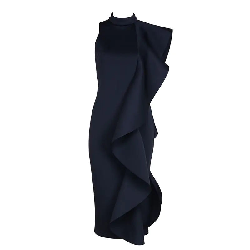 New Women's Sleeveless Ruffled Dress for Nightclubs