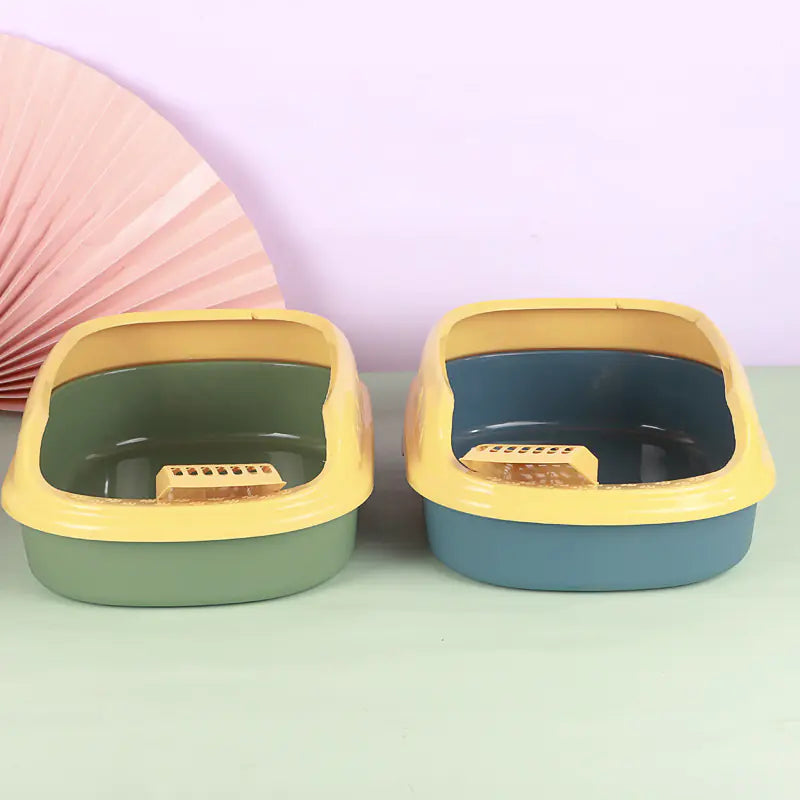 Semi-Enclosed Cat Litter Basin with Durable Shovel