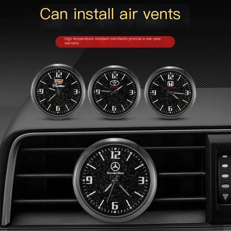 Car Dashboard Starry Night Clock - Quartz Timepiece