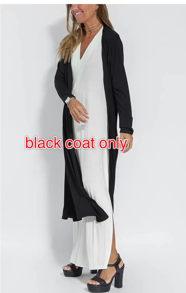 Solid Color V-Neck Dress Cardigan Jacket for Women