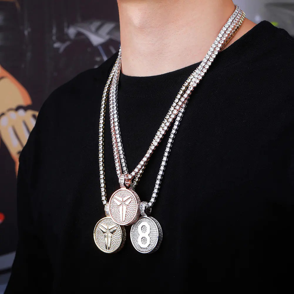 Black Mamba Kobe Logo Double-Sided Pendant Necklace