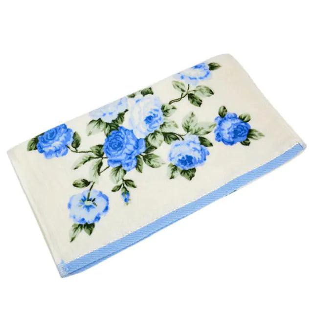 Soft Peony Printed Quick-Drying Bath and Face Towel