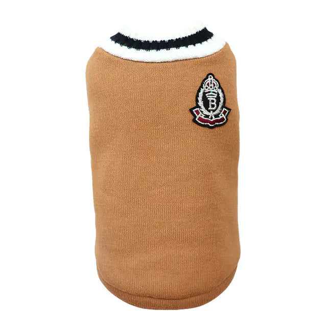 Winter Cotton Knit Vest for Pets - Academic Style