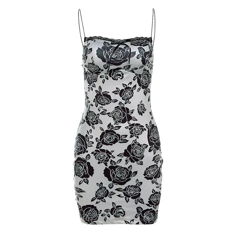 Backless Vintage Printed Dress for Autumn Women