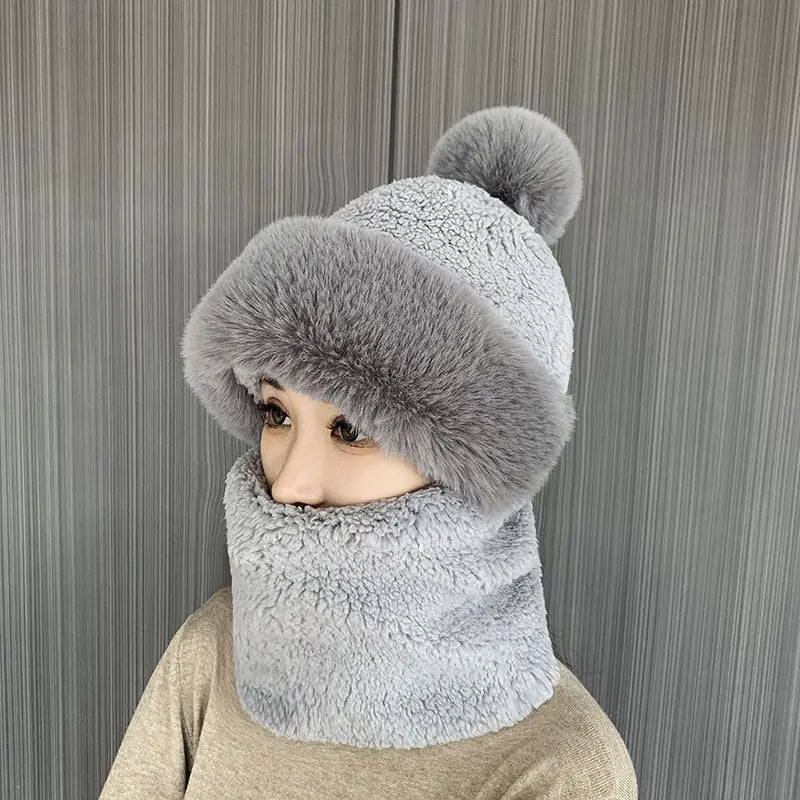 Outdoor Women's Fleece-Lined Hat with Ear Protection