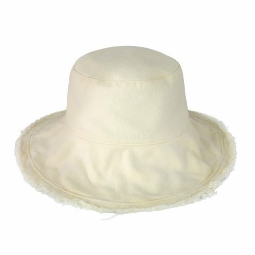 Bucket Hat,Wide Brim Frayed