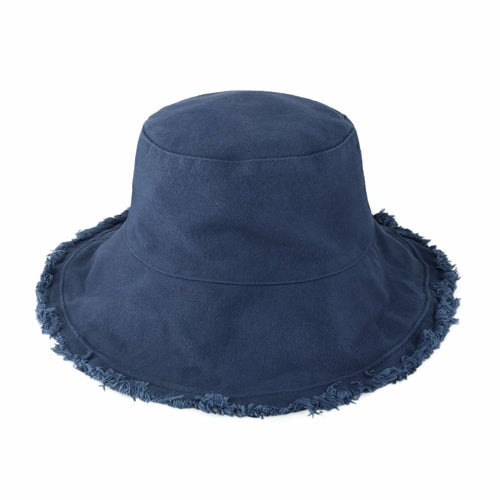 Bucket Hat,Wide Brim Frayed