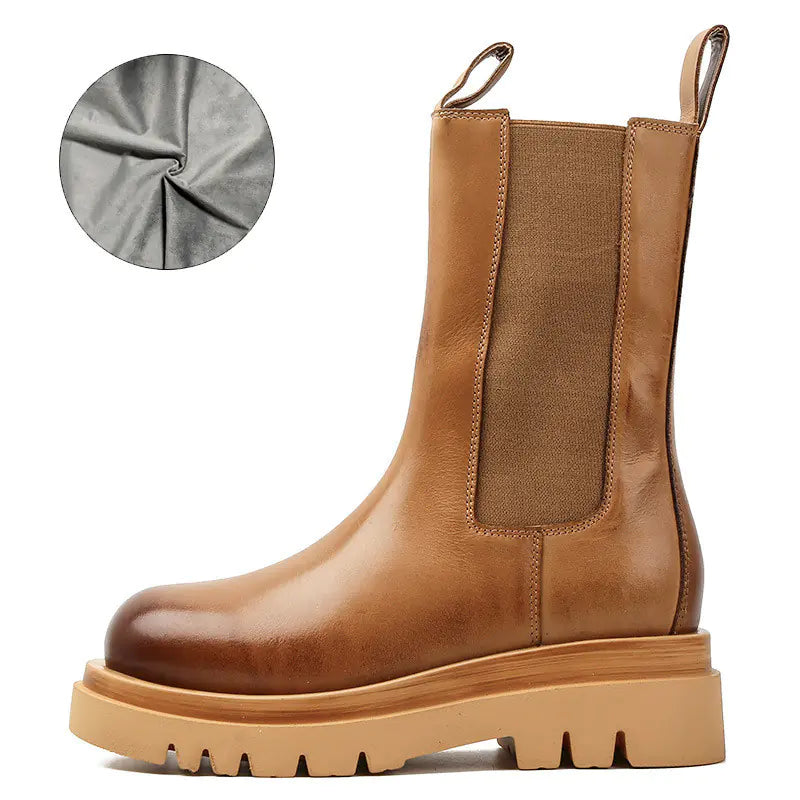 Women's High-Top Martin Boots with Platform Design
