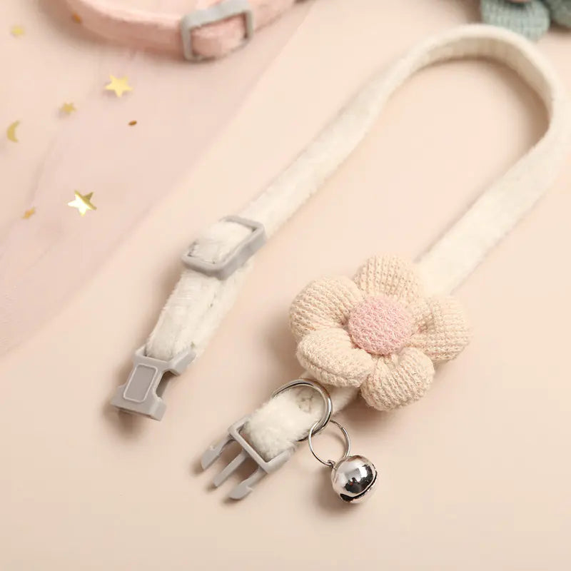 Multicolor Cute Flower Cat Collar with Bell