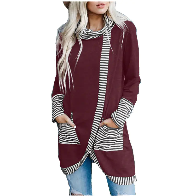 Autumn Winter Women's Fashion Striped Long Sleeve T-Shirt