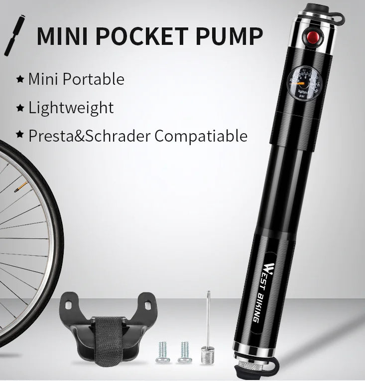 WEST BIKING Handheld Bicycle Pump