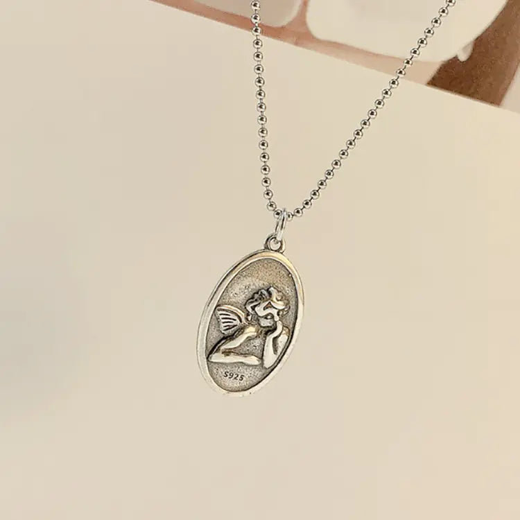 Guardian Angel Vintage Thai Silver Necklace for All