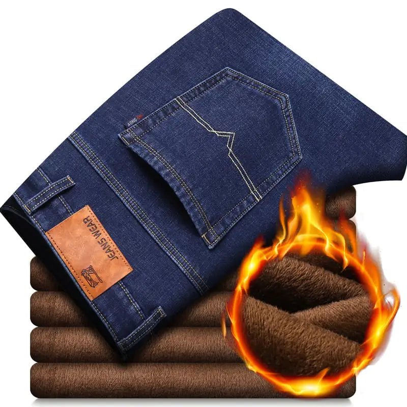 Thickened Velvet Casual Jeans for Men