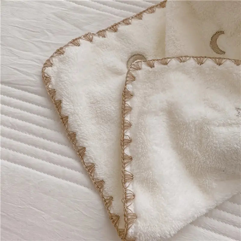 Embroidered Star Moon Cherry Soft Absorbent Towel 34x76cm