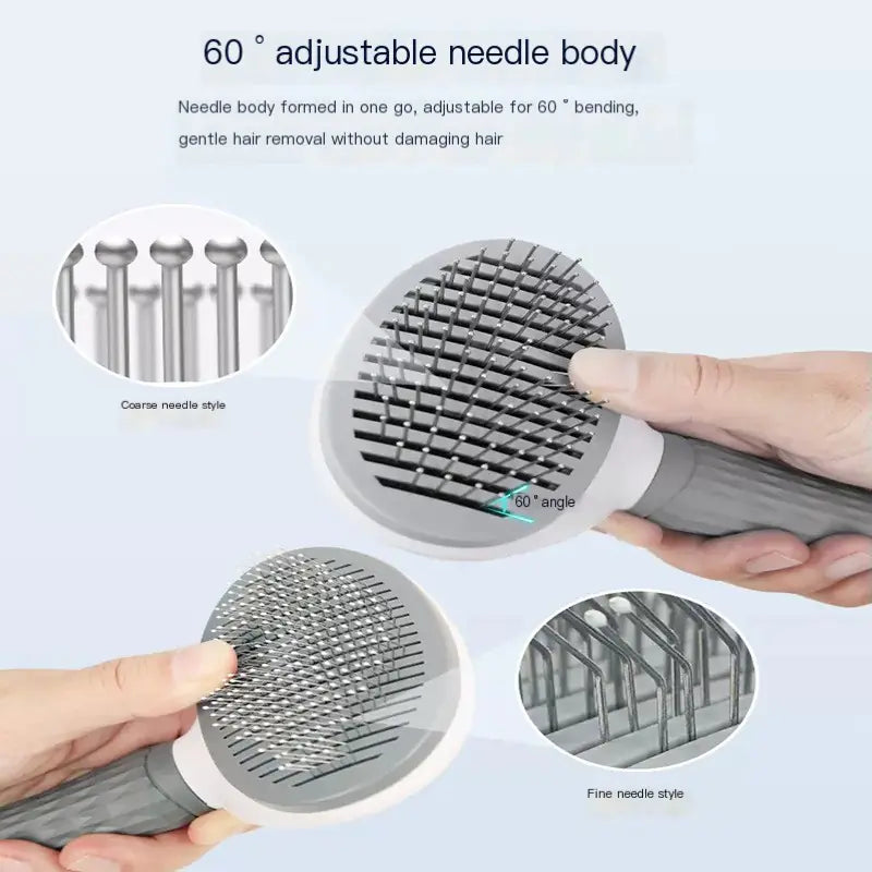Pet Grooming Brush for Cats and Dogs with De-Shedding Features
