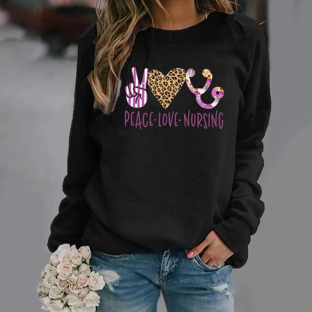 Women’s Long-Sleeved Round Neck Pattern Sweater