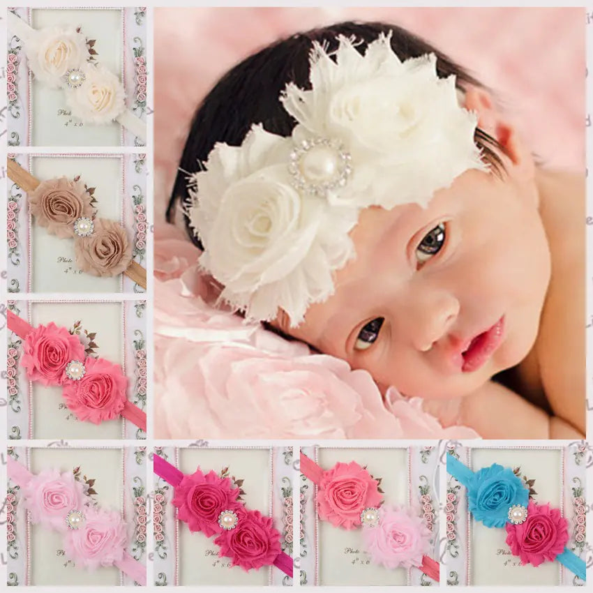 Popular Children's Headband with Pearl and Floral Design