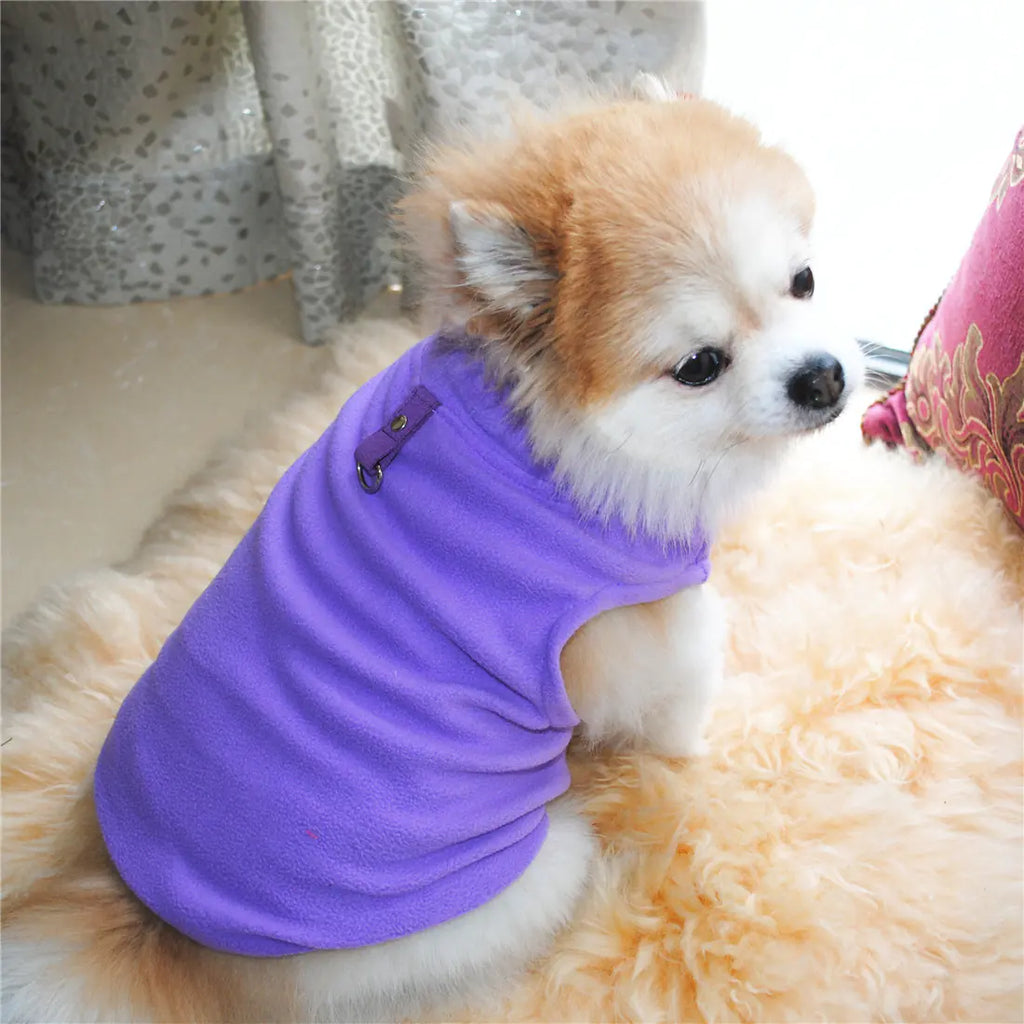 Dog Fall Winter Polar Fleece Traction Harness