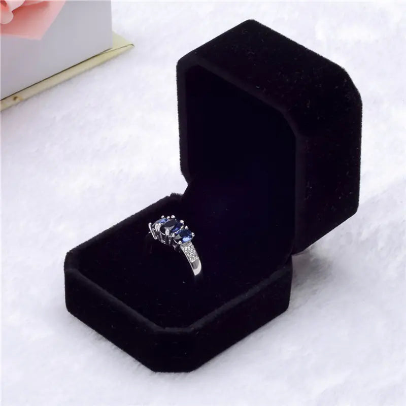 Pink Velvet Jewelry Box for Rings and Accessories