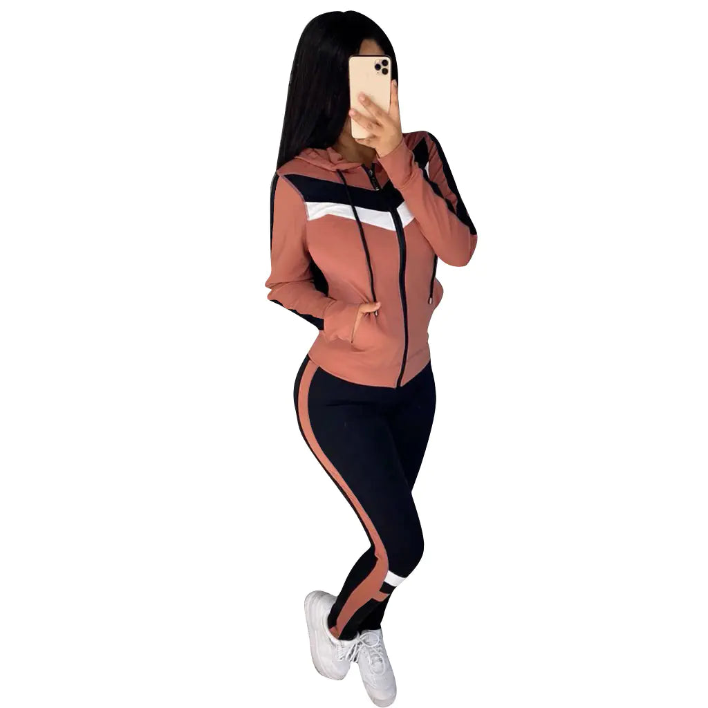 Women's Casual Sport Set with Hooded Vest (3 Pieces)