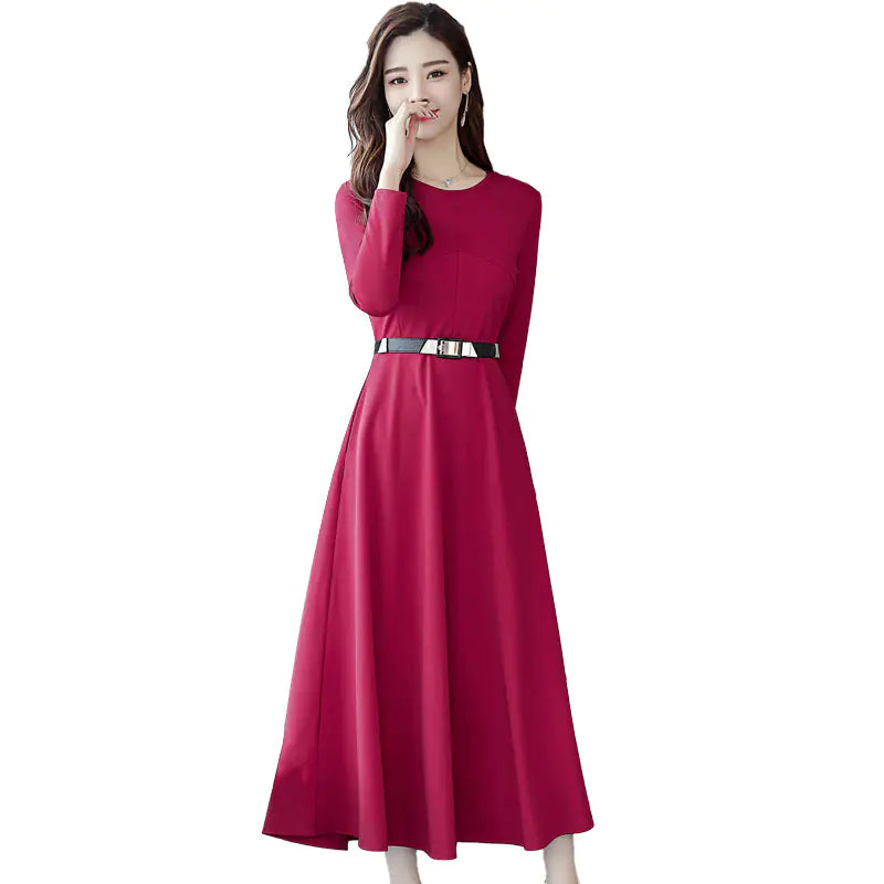 Elegant Long Red Evening Gown for Parties