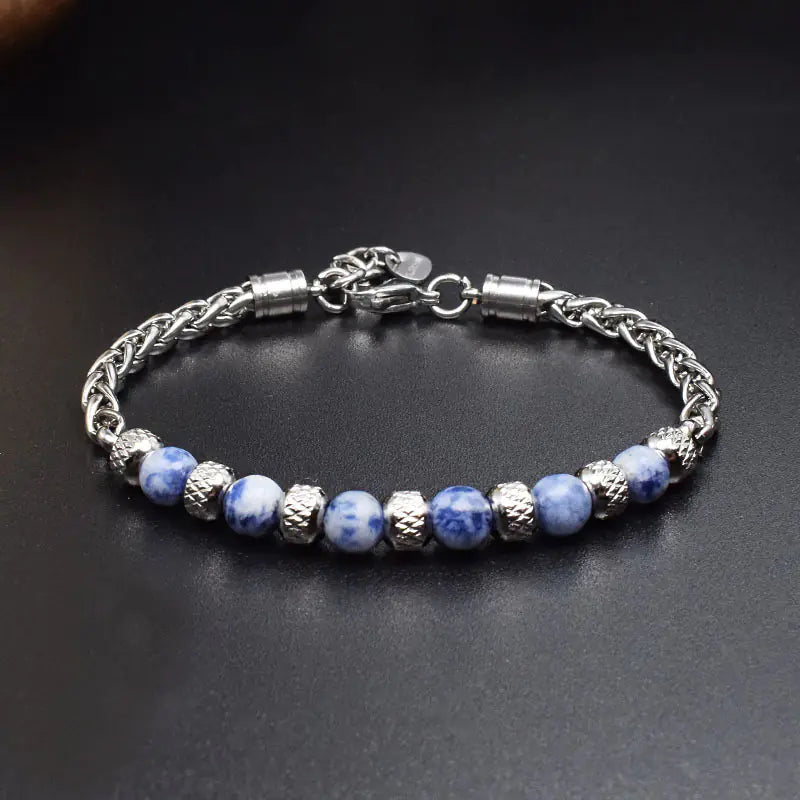 Adjustable 6mm Tiger Eye Stone Bracelet for Men