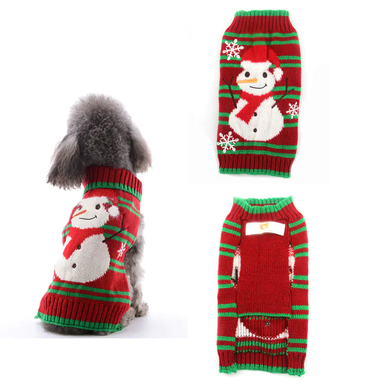 Christmas Pompom Dog Clothes for Small Pets