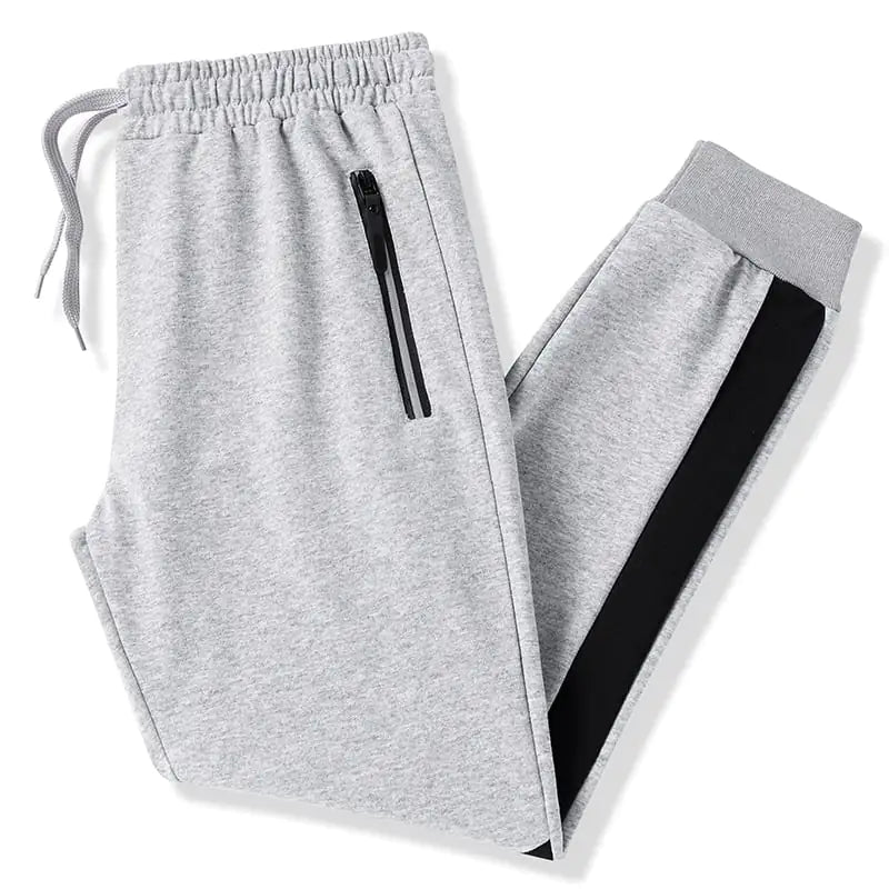 Solid Color Cotton Sweatpants with Drawstring