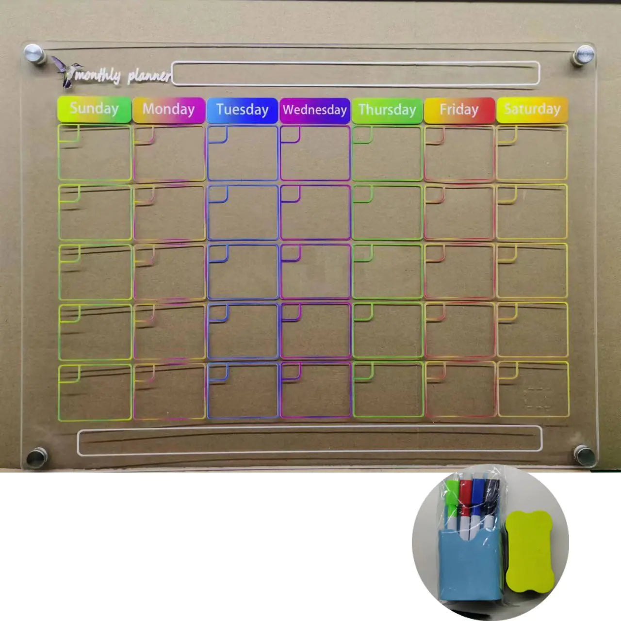 Magnetic Dry Erase Calendar for Refrigerator