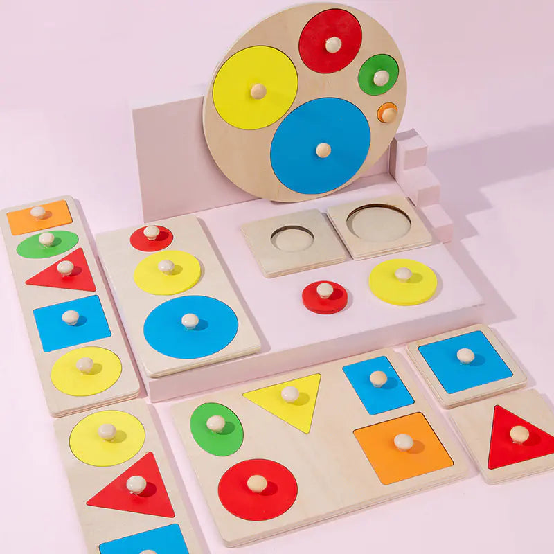 Geometric Shapes Hand-Grip Educational Toy Panel (1pc)