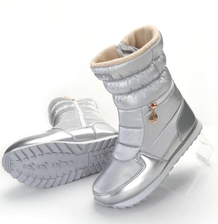 Waterproof Thick Mid-Calf Snow Boots with Non-Slip Sole