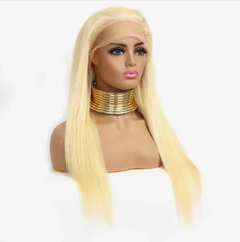 Golden Long Straight Lace Wig