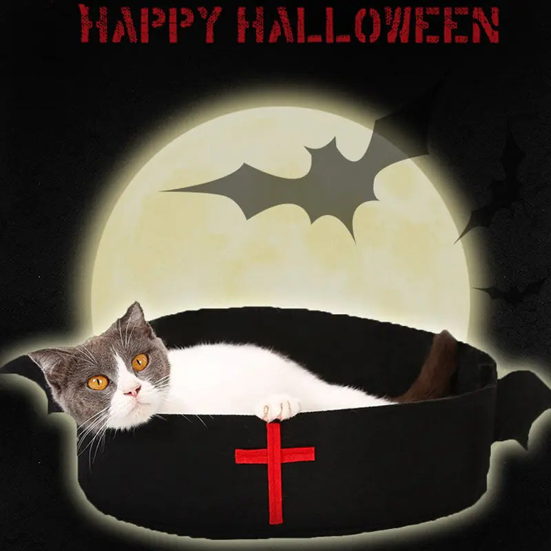 Halloween Bat Cat Bed & Christmas Belt Dog Bed