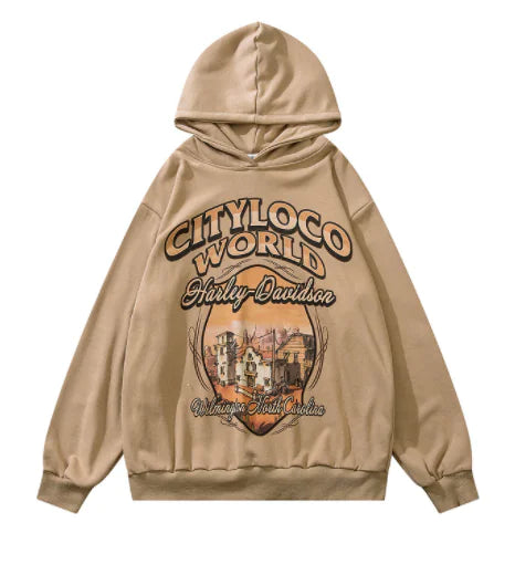 Retro High Street Hoodie with Hip Hop Cartoon Print