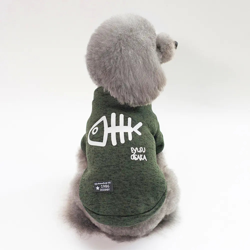 Fishbone Pattern Warm Sweater for Small Dogs