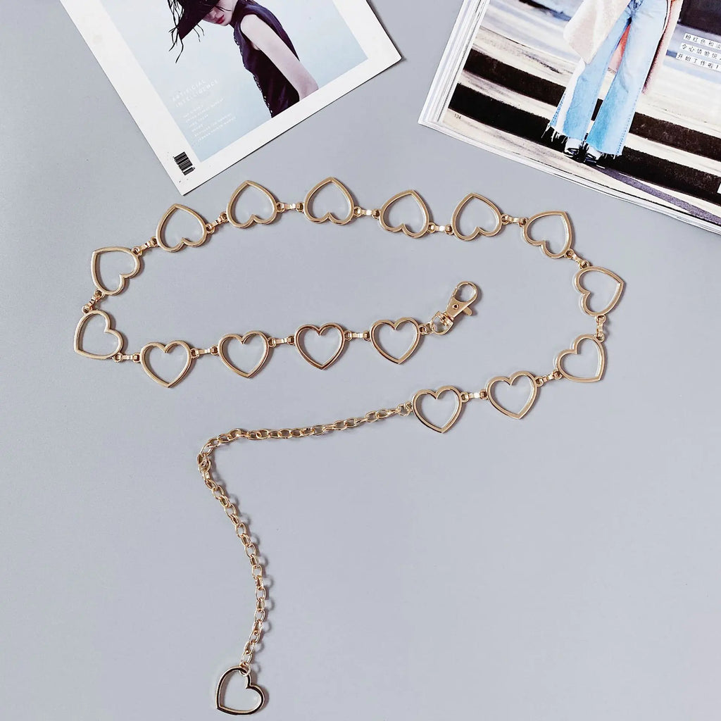 Metal Heart Shaped Waist Chain for Women - Stylish Decor