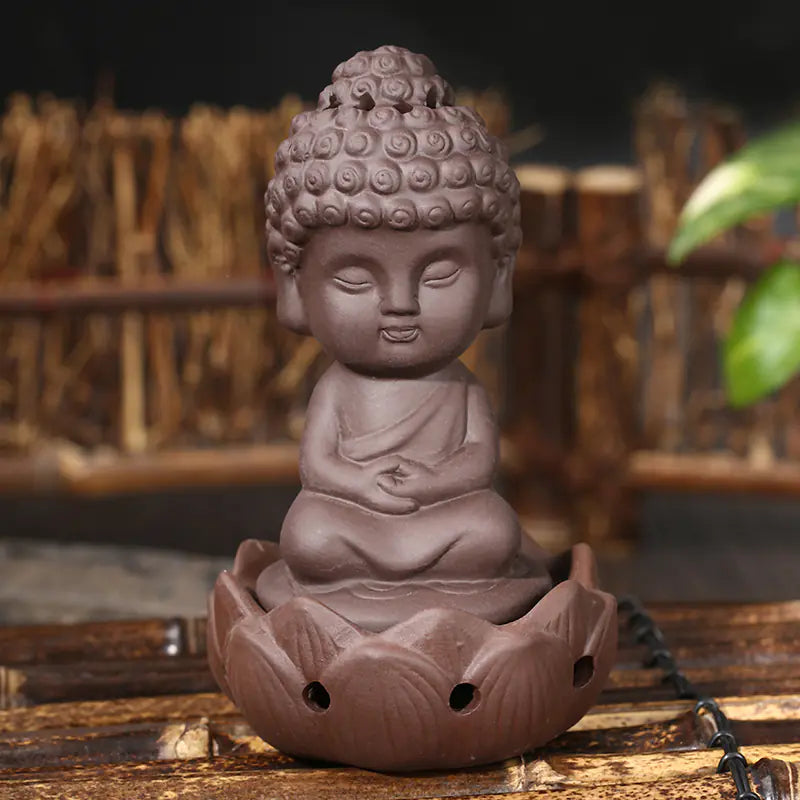 Ceramic Incense Burner with Lotus Tower Design