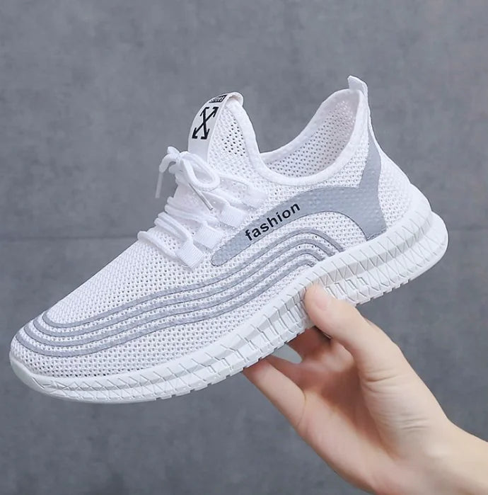 Reflective Flyknit Women's Sneakers - Korean Style Casual
