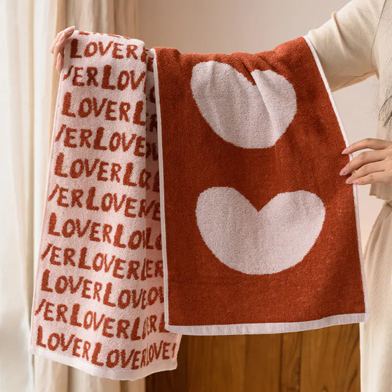 Love Letters Cotton Towel - Soft, Absorbent Beach Towel