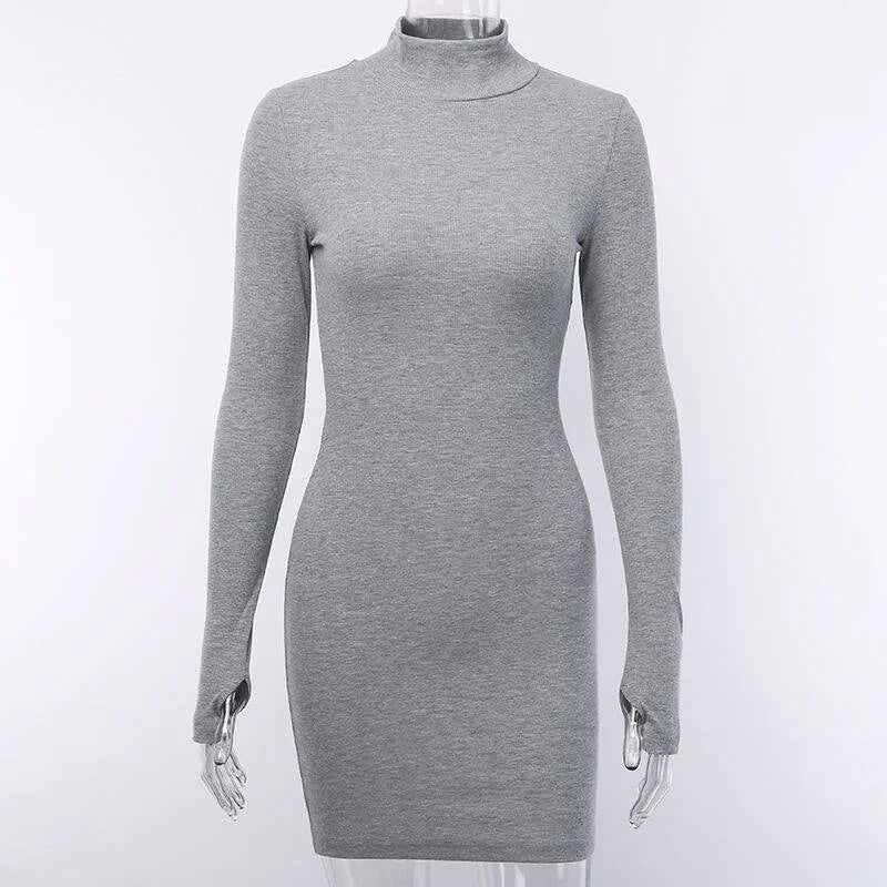 Autumn/Winter Long Sleeve High Neck Dress (Cross-Border)