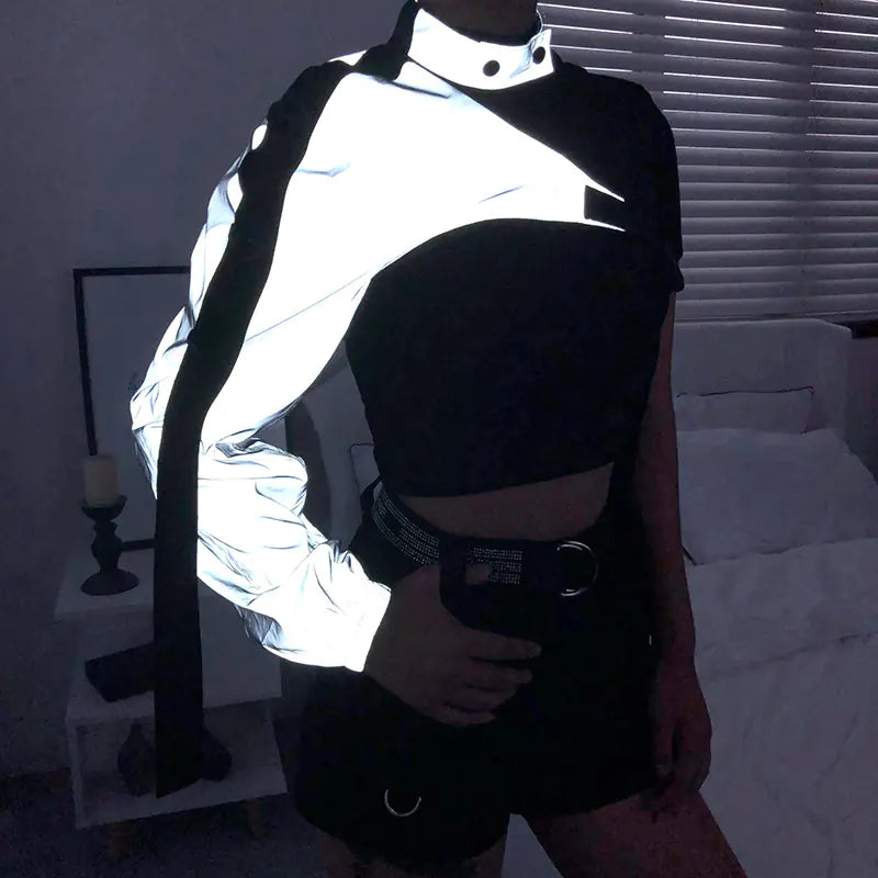 Reflective Long Sleeve T-Shirt with Unique Design