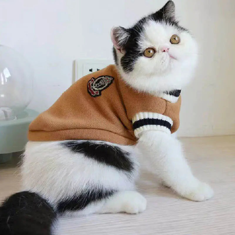 Winter Cotton Knit Vest for Pets - Academic Style