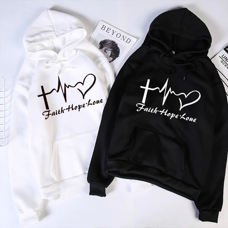 Letter Print Long Sleeve Hoodie Sweatshirt for Women