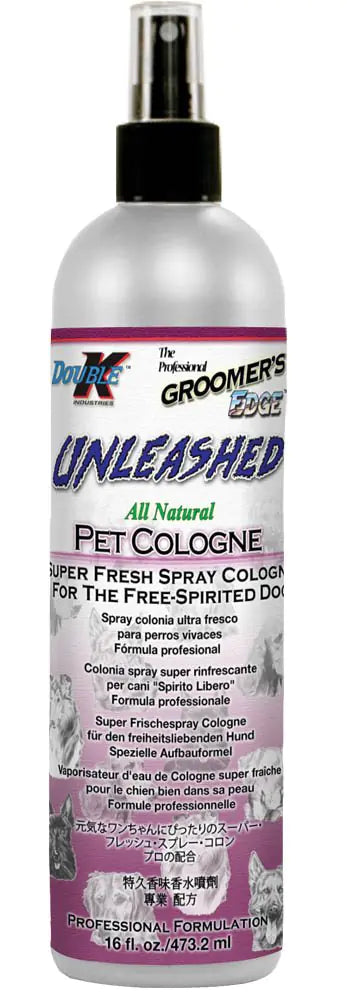 Groomers Edge Unleashed All-Natural Dog and Pet Cologne 16 Ounce Spray Bottle