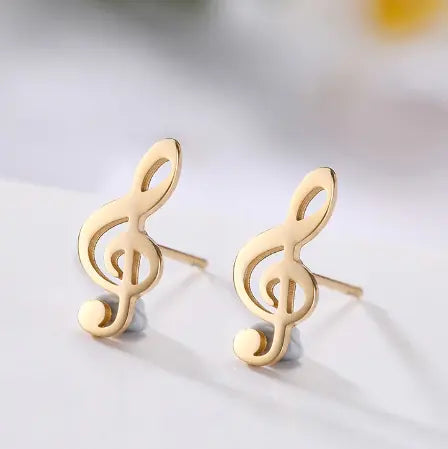 Musical Note Earrings - Minimalist Style, Hypoallergenic